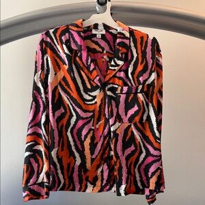 Diane Von Furstenberg Pink and Black Animal Print